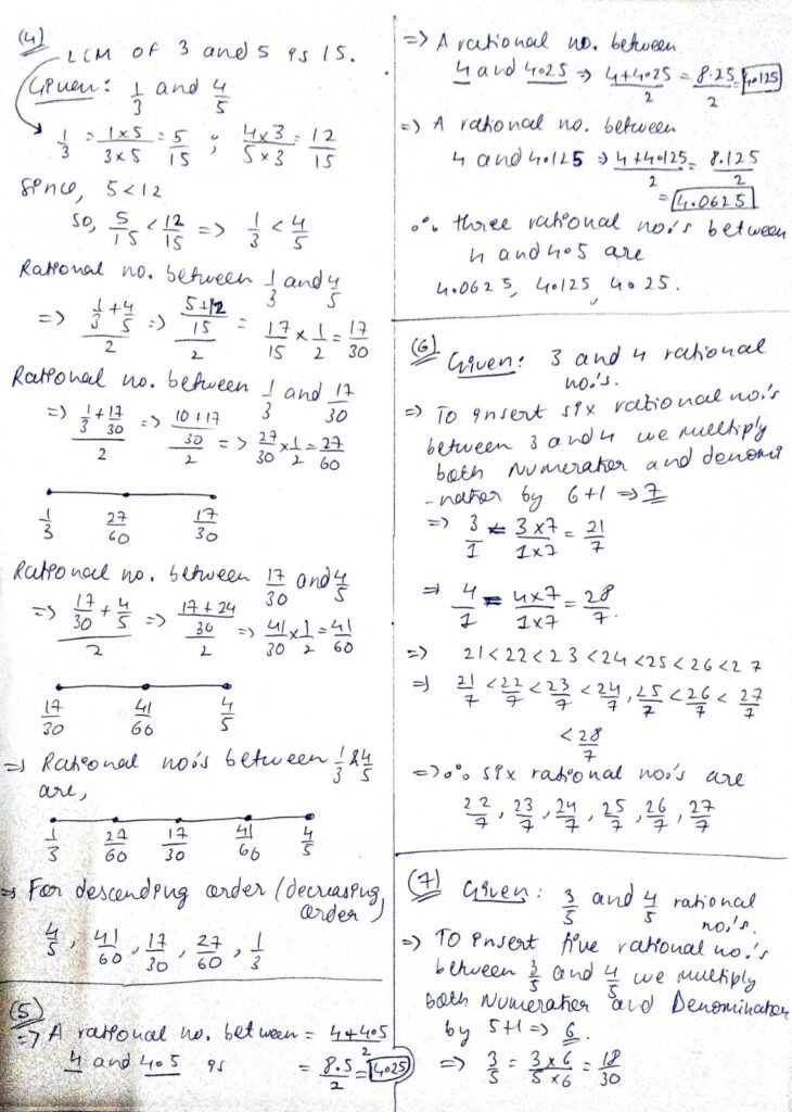 Stepwise ML Aggarwal Class 9 Maths ICSE Solutions from Chapter 1 Exercise 1.1 [ Rational And Irrational Numbers Chapter ]