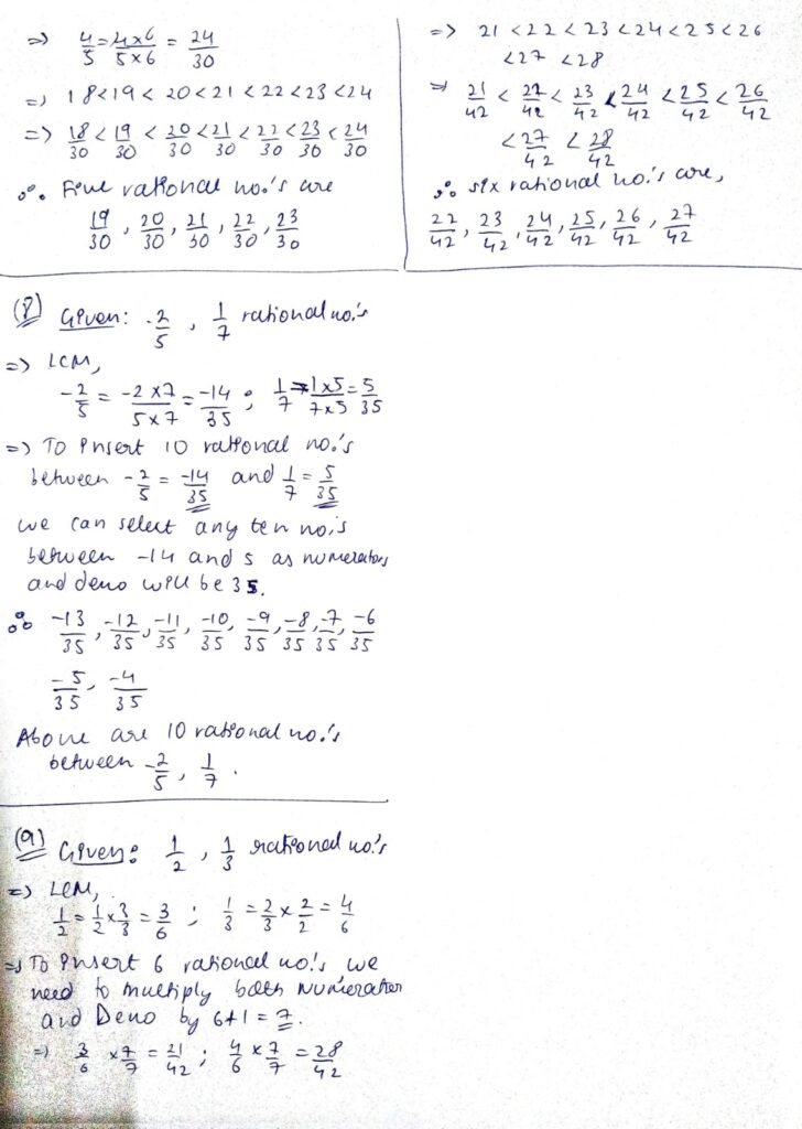 Stepwise ML Aggarwal Class 9 Maths ICSE Solutions from Chapter 1 Exercise 1.1 [ Rational And Irrational Numbers Chapter ]