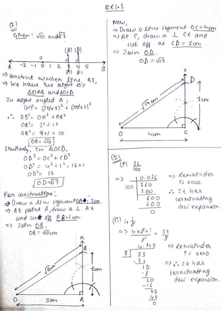Stepwise ML Aggarwal Class 9 Maths ICSE Solutions from Chapter 1 Exercise 1.3 [ Rational And Irrational Numbers Chapter ]